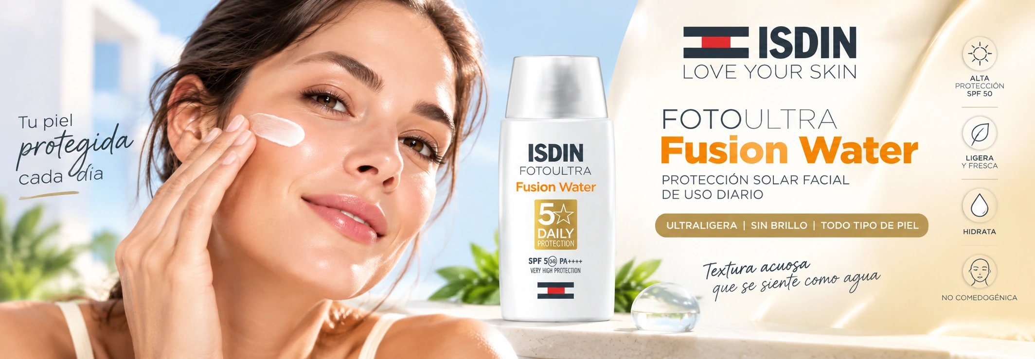 ISDIN Fotoultra Fusion Water: protección solar facial