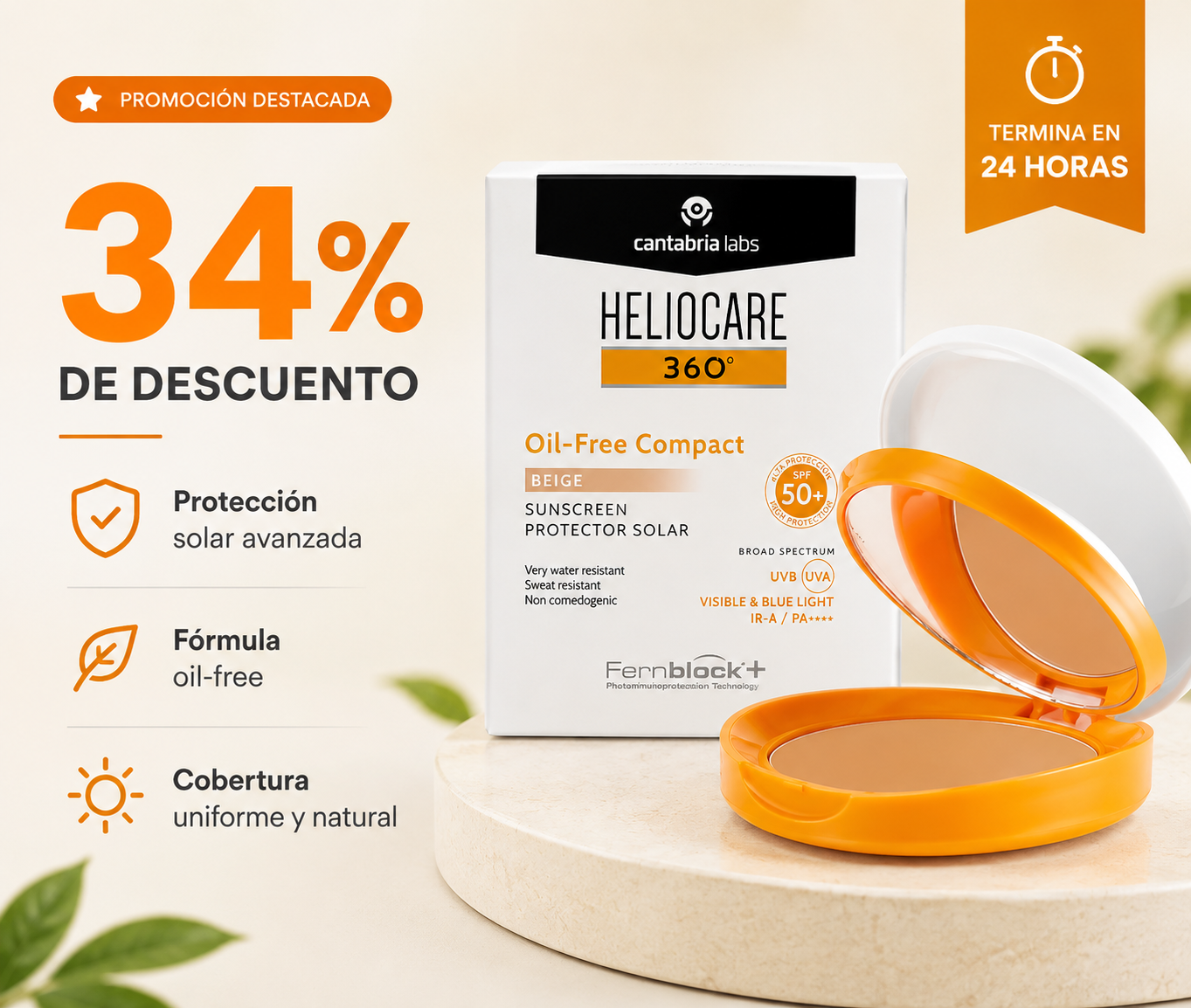 Promocion por tiempo limitado Heliocare con descuento