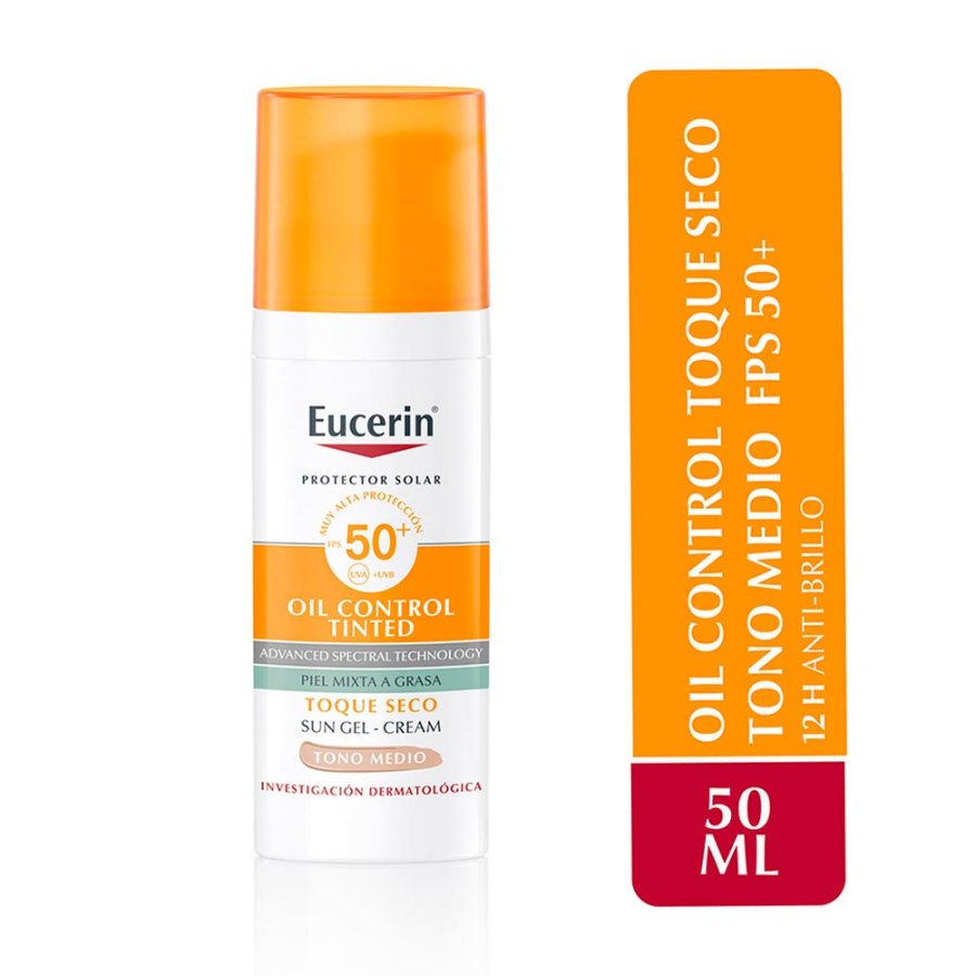EUCERIN SUN FACIAL OIL CONTROL TOQUE SECO TONO MEDIO SPF50 50 ML