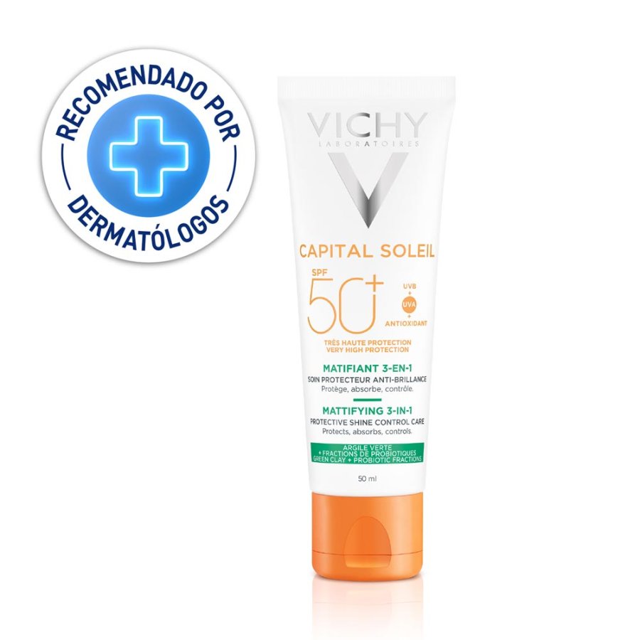 VICHY CAPITAL SOLEIL MATIFICANTE 3 EN 1 PROTECTOR SOLAR FPS50+ 50 ML